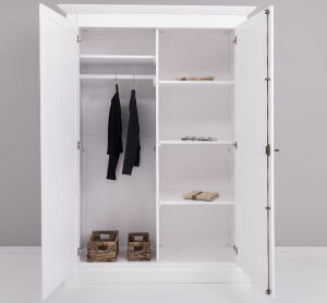 Landhaus Kleiderschrank zweitürig, weiß
