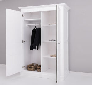 Landhaus Kleiderschrank zweitürig, weiß