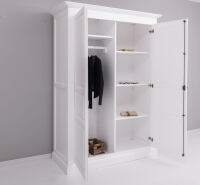 Landhaus Kleiderschrank zweitürig, weiß