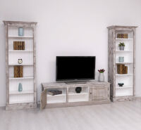TV-Wohnwand Landhausstil mit Regalen - 3-teilig