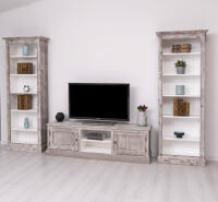 TV-Wohnwand Landhausstil mit Regalen - 3-teilig