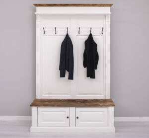 Massivholz Landhaus Garderobe altweiÃŸ-braun