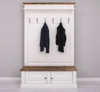 Massivholz Landhaus Garderobe altweiÃŸ-braun