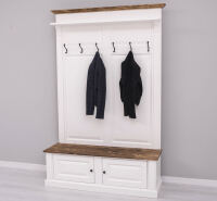 Massivholz Landhaus Garderobe altweiÃŸ-braun