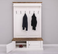 Massivholz Landhaus Garderobe altweiÃŸ-braun