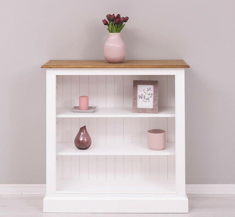 Niedriges Bücherregal Massivholz weiß - Onlineshop für massive Landhausmöbel