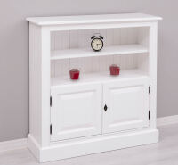 Niedriges Regal mit Schrank - weiß