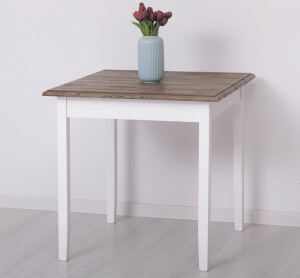 Quadratischer Landhaustisch - 80 x 80 cm Eichenplatte