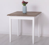 Quadratischer Landhaustisch - 80 x 80 cm Eichenplatte