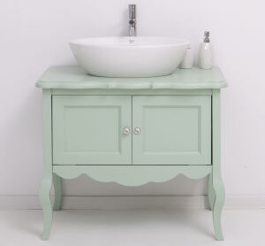 Waschtisch Vintage-Design für Aufsatzbecken - Eichenplatte