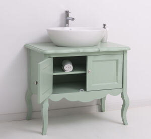 Waschtisch Vintage-Design für Aufsatzbecken - Eichenplatte