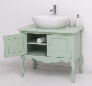 Waschtisch Vintage-Design für Aufsatzbecken - Eichenplatte
