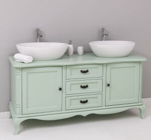Vintage Doppelwaschtisch Chateau, für Aufsatzbecken
