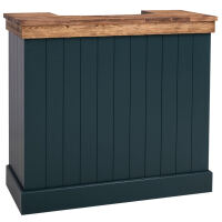 Schmaler Massivholz Bartresen Vintage, 120 cm - Zinkplatte