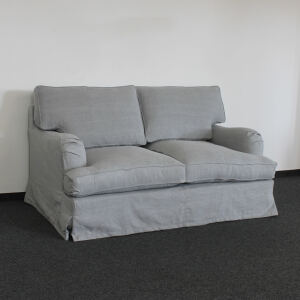 Hussensofa im Landhausstil 2-Sitzer Grau