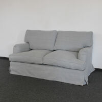 Hussensofa im Landhausstil 2-Sitzer Grau