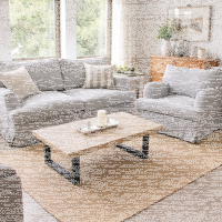 Hussensofa im Landhausstil 2-Sitzer Grau