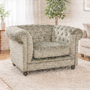 Chesterfield Sessel Perlgrau