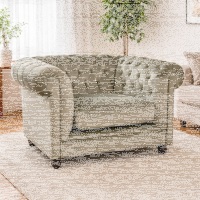 Chesterfield Sessel Perlgrau