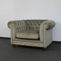 Chesterfield Sessel Perlgrau