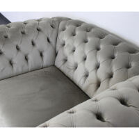Chesterfield Sessel Perlgrau