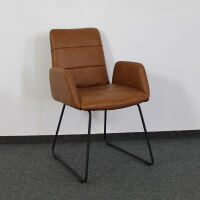 Esszimmerstuhl mit Armlehnen Leder braun vintage