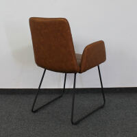 Esszimmerstuhl mit Armlehnen Leder braun vintage