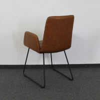 Esszimmerstuhl mit Armlehnen Leder braun vintage