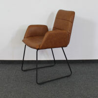 Esszimmerstuhl mit Armlehnen Leder braun vintage