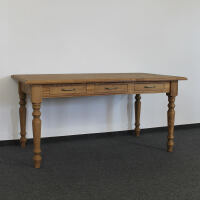 Rustikaler Esstisch im Landhausstil braun gewachst 160 cm