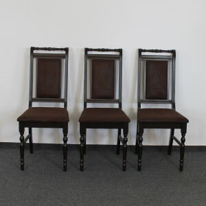 Polsterstuhl braun Vintage 3er Set