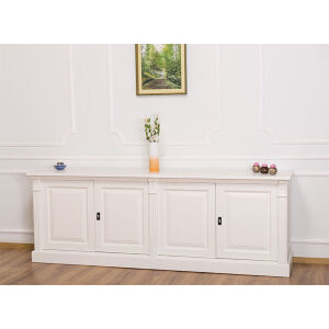 Landhaus Sideboard weiß Massivholz