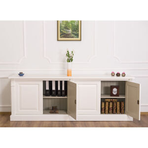 Landhaus Sideboard weiß Massivholz