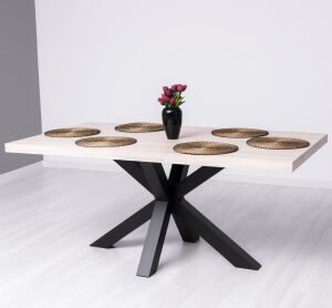 Landhaus Esstisch Spider-Gestell 210cm - Eichenplatte