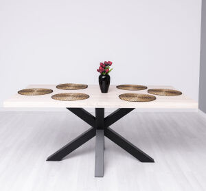 Landhaus Esstisch Spider-Gestell 210cm - Eichenplatte