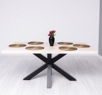 Landhaus Esstisch Spider-Gestell 210cm - Eichenplatte