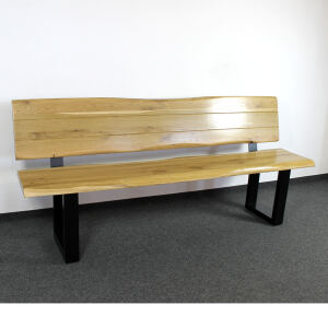 Baumkante Terrassenbank mit Rückenlehne - 200 cm