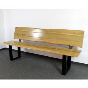 Baumkante Terrassenbank mit Rückenlehne - 200 cm