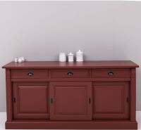 Landhaus Sideboard mit Schiebetüren - Eichenplatte