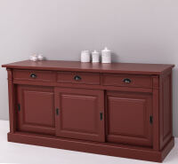 Landhaus Sideboard mit Schiebetüren - Eichenplatte