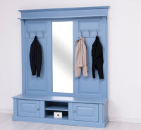 Garderobe mit Spiegel im Landhausstil Himmelblau