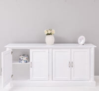 Großes Massivholz-Sideboard Vintage Design - Eichenplatte