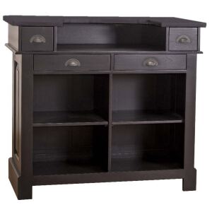 Schwarzer Landhausbartresen Salzburg (120cm), Shabby Look