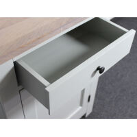 Kleines Küchenmodul mit Schublade im Landhausstil - Eichenplatte