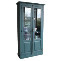 Büchervitrine Landhausstil ozeanblau
