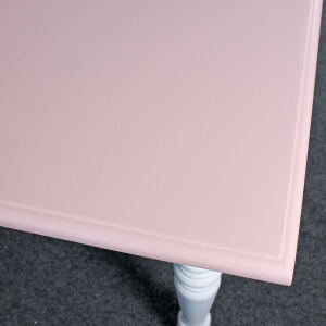 Shabby Landhaustisch altweiß mit rosa Platte, 180 cm