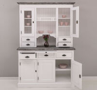 Esszimmer Buffetschrank Landhausstil weiß-anthrazitgrau