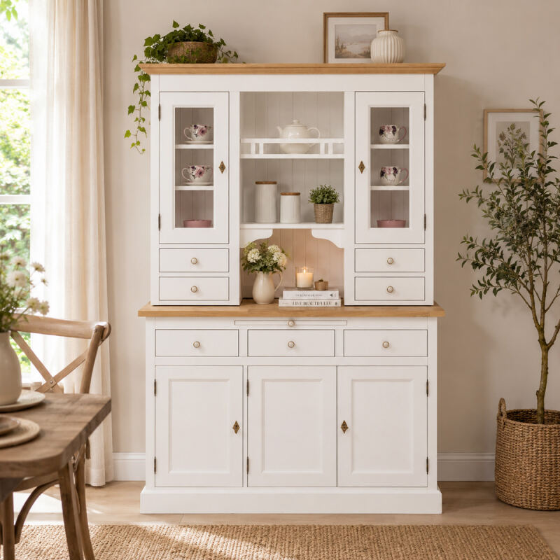 Landhaus Esszimmer Buffetschrank weiÃŸ-braun