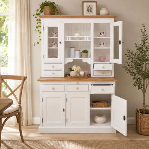 Landhaus Esszimmer Buffetschrank weiÃŸ-braun