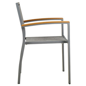 Grauer Terrassenstuhl aus Aluminium